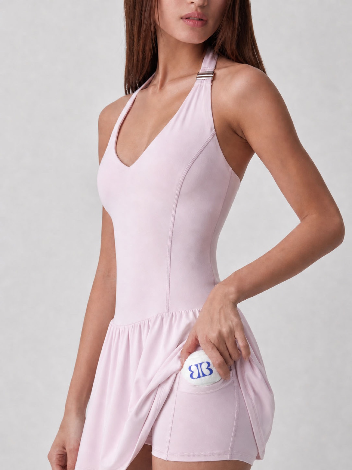 Pink tennis dress AI campaign image 3